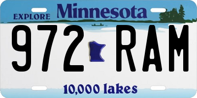 MN license plate 972RAM
