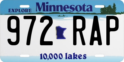 MN license plate 972RAP