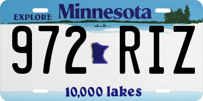 MN license plate 972RIZ