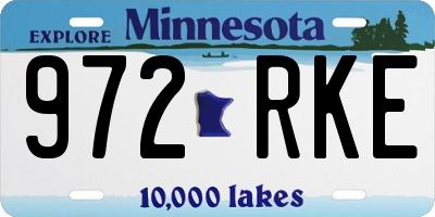MN license plate 972RKE
