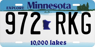 MN license plate 972RKG