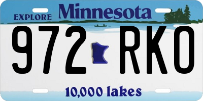 MN license plate 972RKO