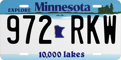 MN license plate 972RKW
