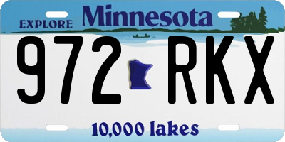MN license plate 972RKX