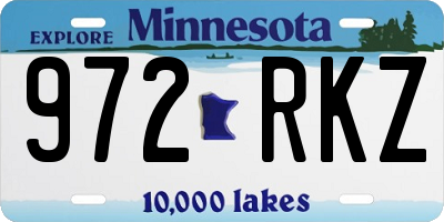 MN license plate 972RKZ