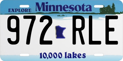 MN license plate 972RLE