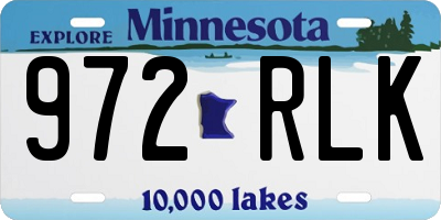 MN license plate 972RLK