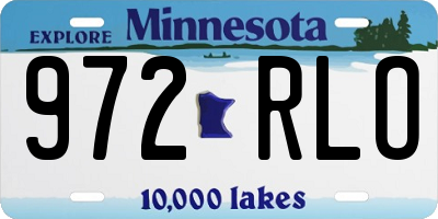 MN license plate 972RLO