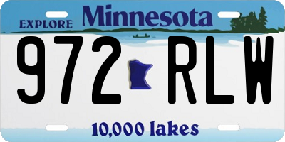 MN license plate 972RLW
