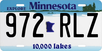 MN license plate 972RLZ