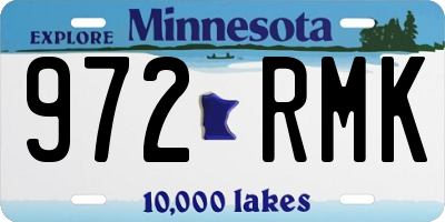 MN license plate 972RMK