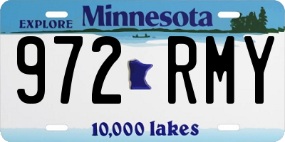 MN license plate 972RMY
