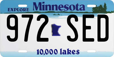 MN license plate 972SED