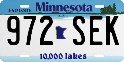 MN license plate 972SEK