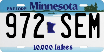 MN license plate 972SEM