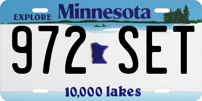 MN license plate 972SET