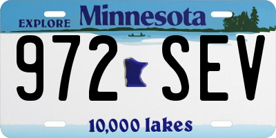 MN license plate 972SEV