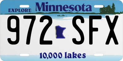 MN license plate 972SFX