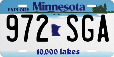 MN license plate 972SGA