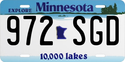 MN license plate 972SGD