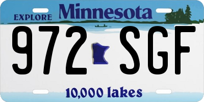MN license plate 972SGF