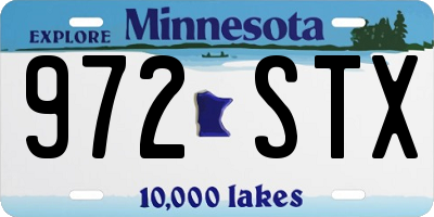MN license plate 972STX
