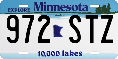MN license plate 972STZ