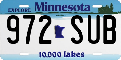 MN license plate 972SUB