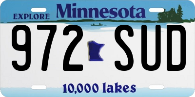MN license plate 972SUD