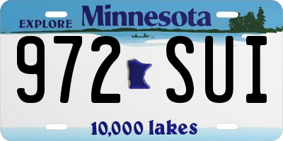 MN license plate 972SUI