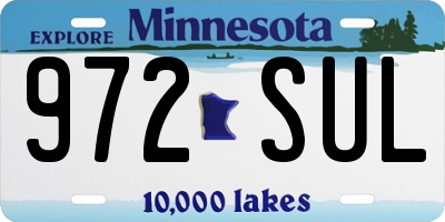 MN license plate 972SUL