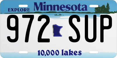 MN license plate 972SUP