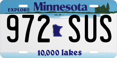MN license plate 972SUS