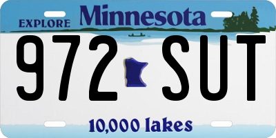MN license plate 972SUT