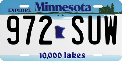 MN license plate 972SUW