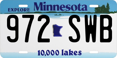 MN license plate 972SWB