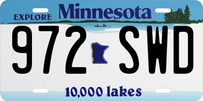 MN license plate 972SWD