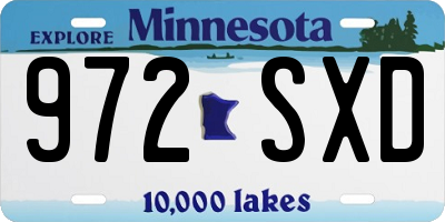 MN license plate 972SXD