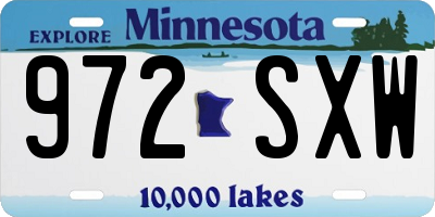 MN license plate 972SXW