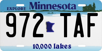 MN license plate 972TAF