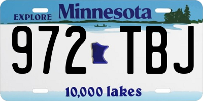 MN license plate 972TBJ