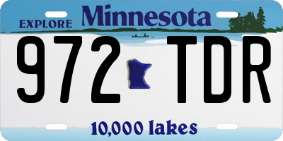 MN license plate 972TDR