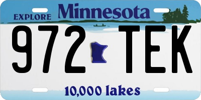 MN license plate 972TEK