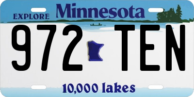 MN license plate 972TEN