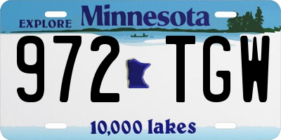 MN license plate 972TGW