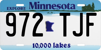 MN license plate 972TJF