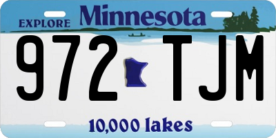 MN license plate 972TJM