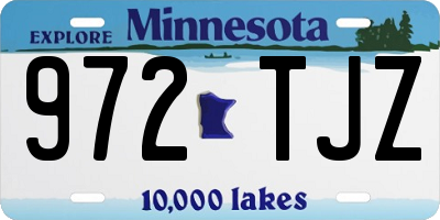 MN license plate 972TJZ