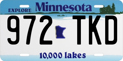 MN license plate 972TKD
