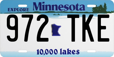 MN license plate 972TKE